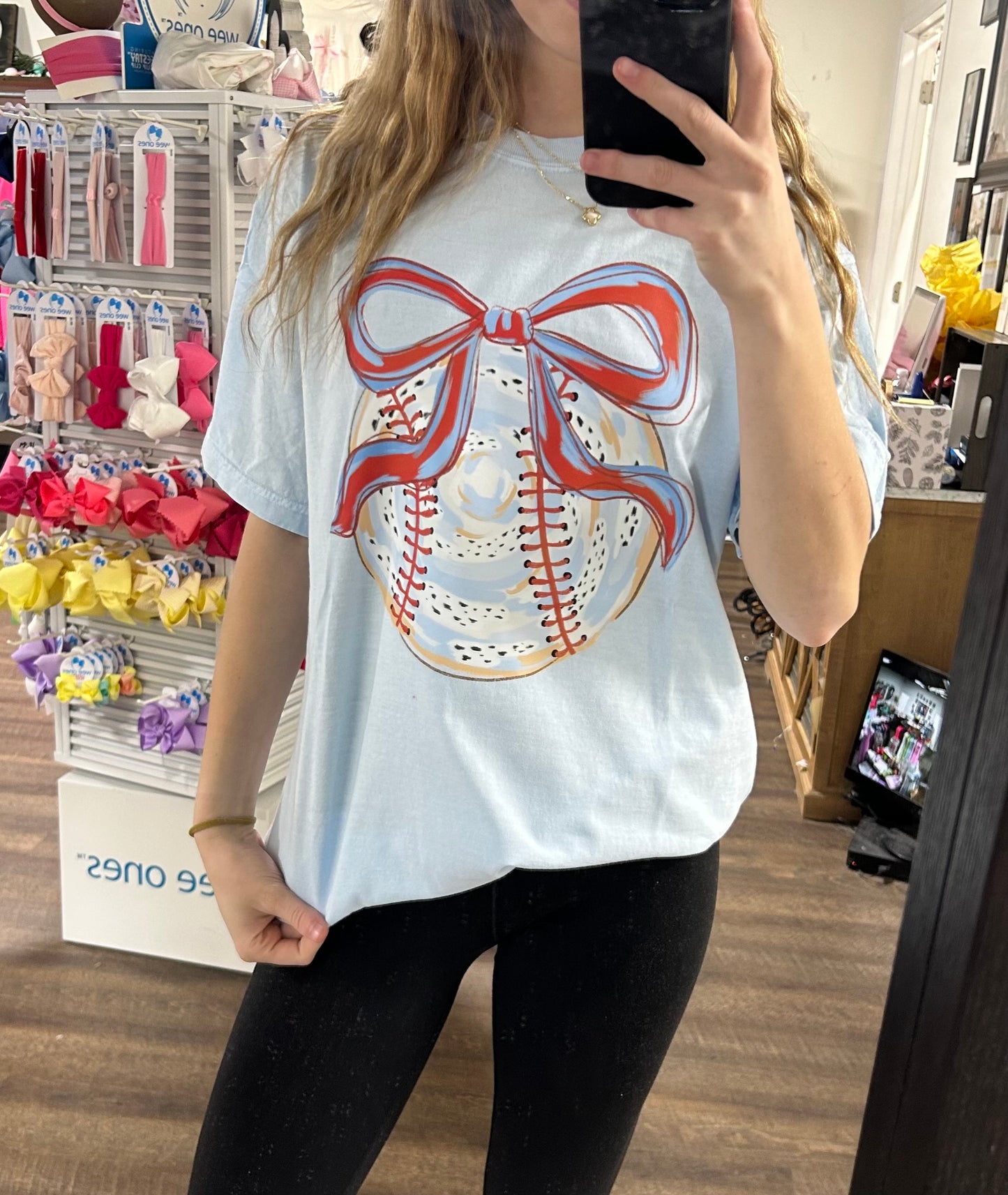 Baseball Bow Graphic