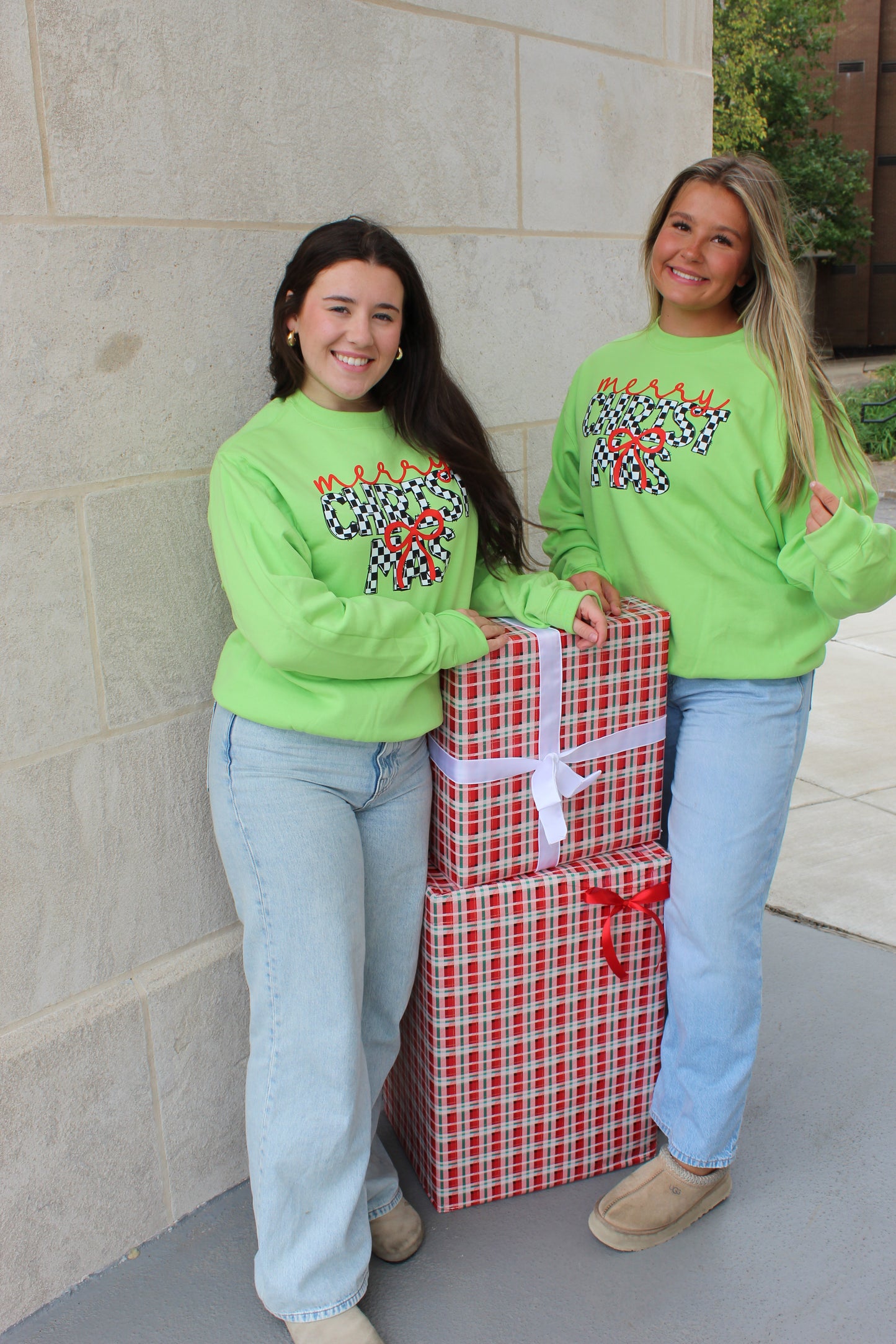 Checkered Merry Christmas Crewneck