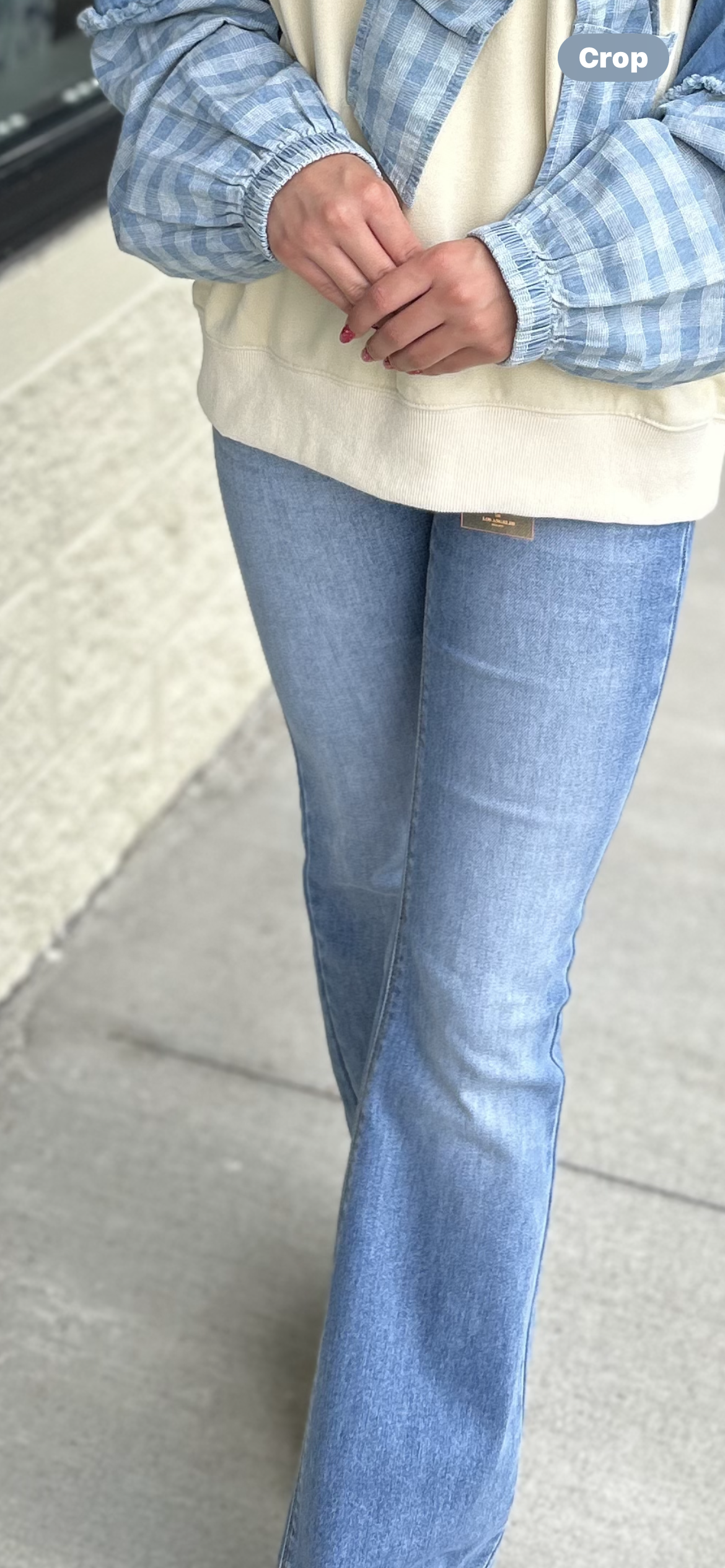 Light wash flare jeans