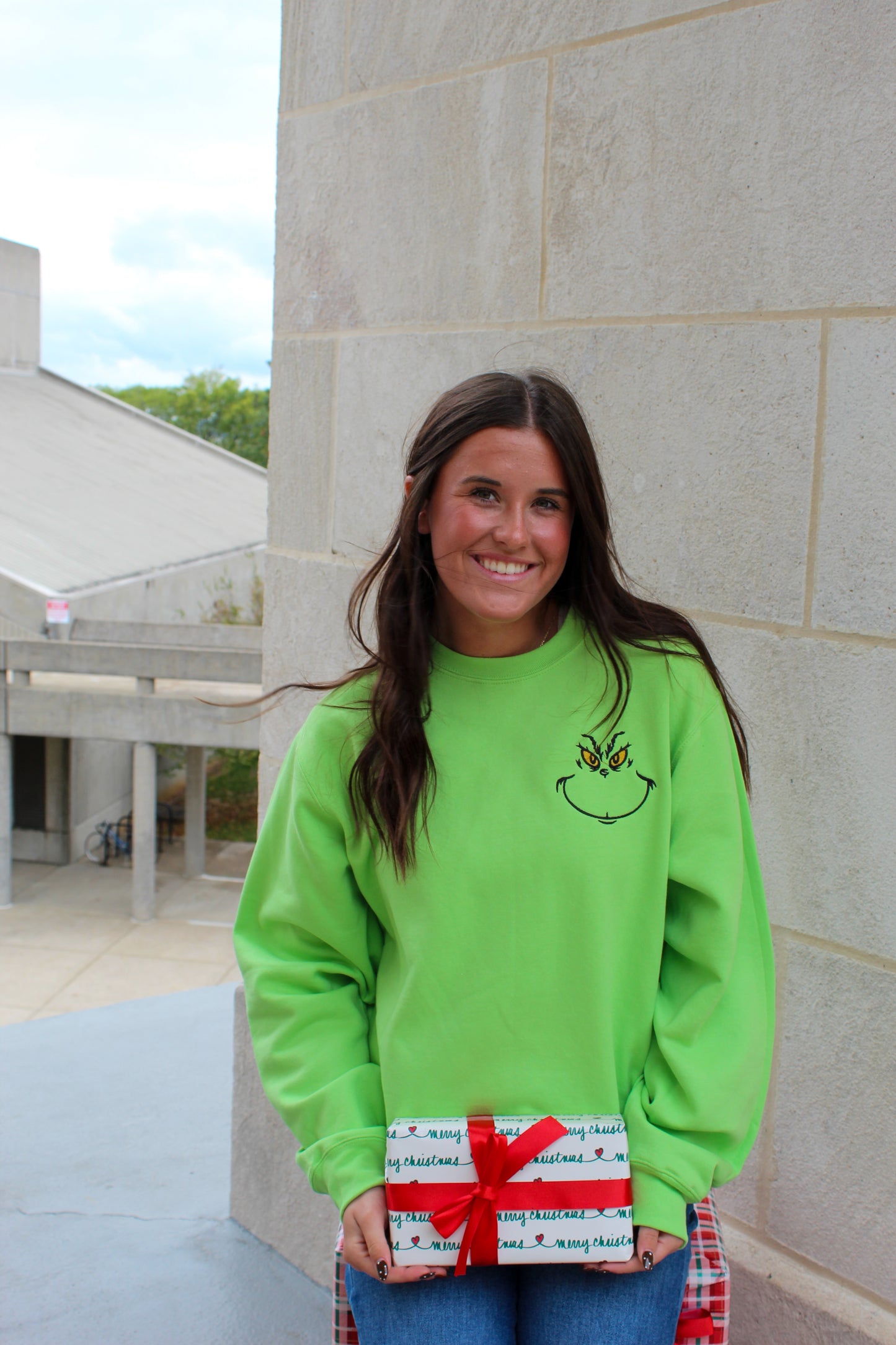 Grinch Face Embroidery