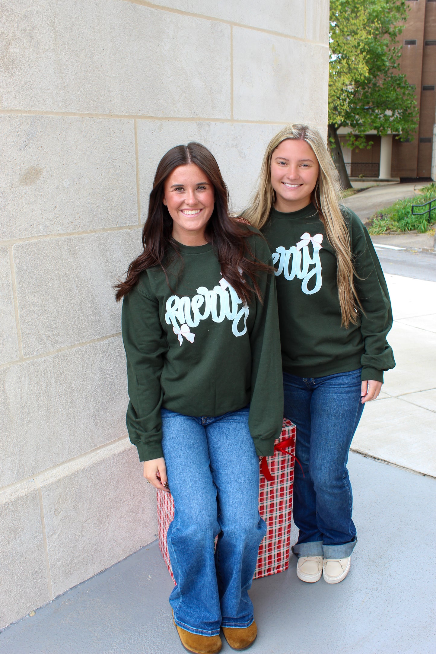 Merry with Bow Crewneck