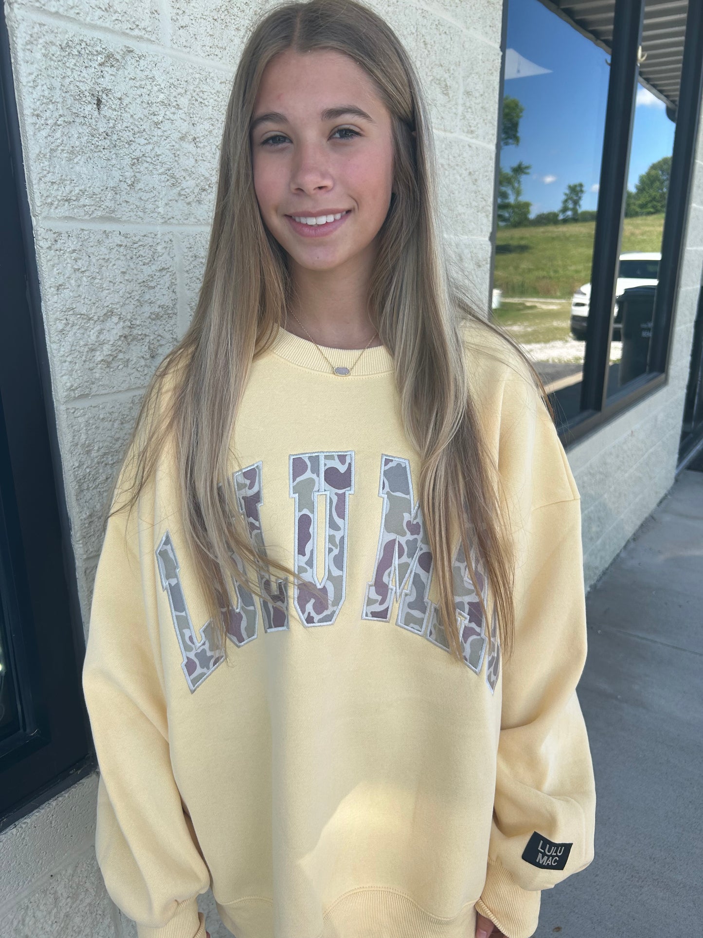 Yellow Camo LuluMac Crewneck