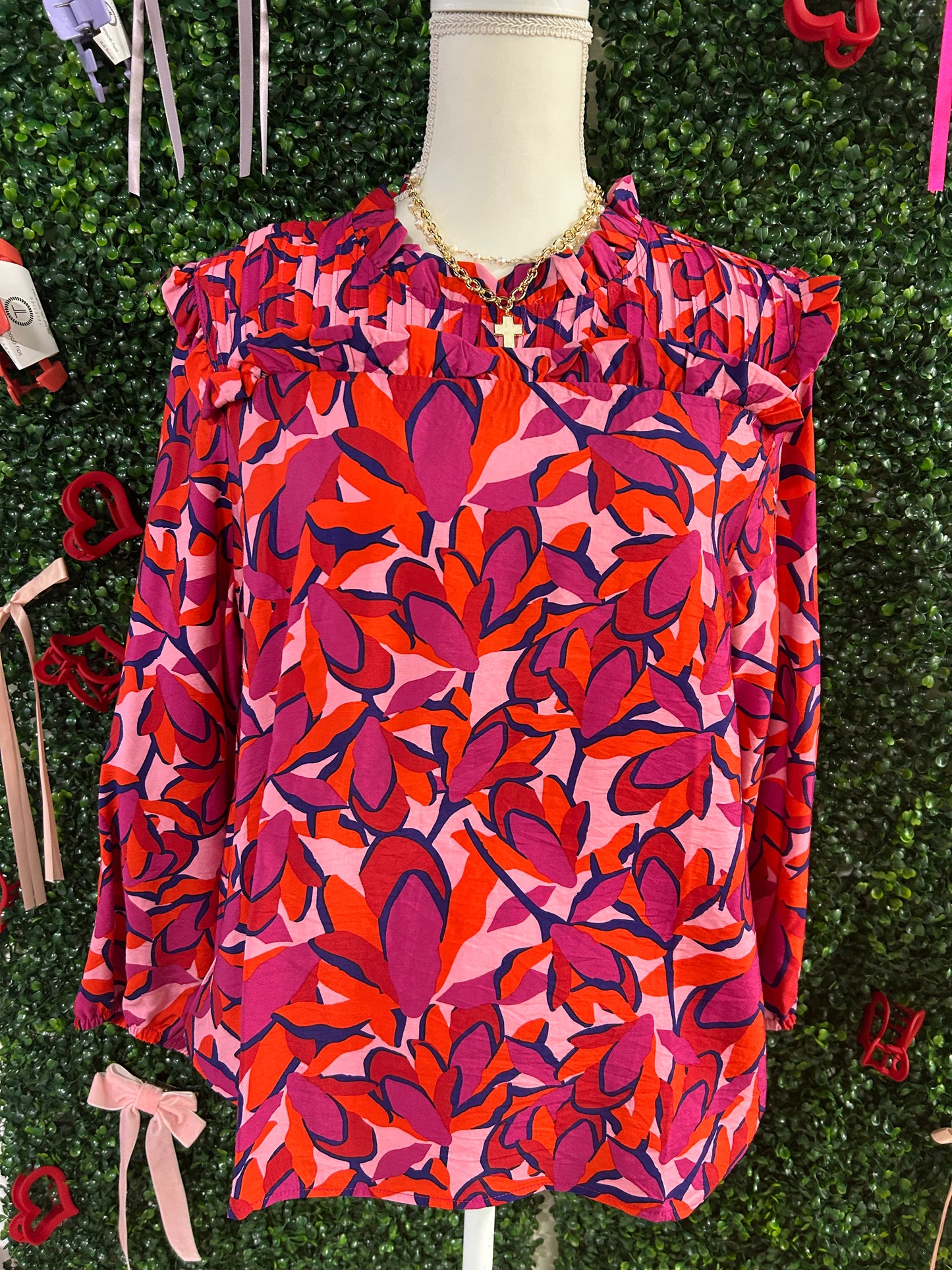 Pink & Orange Floral Top