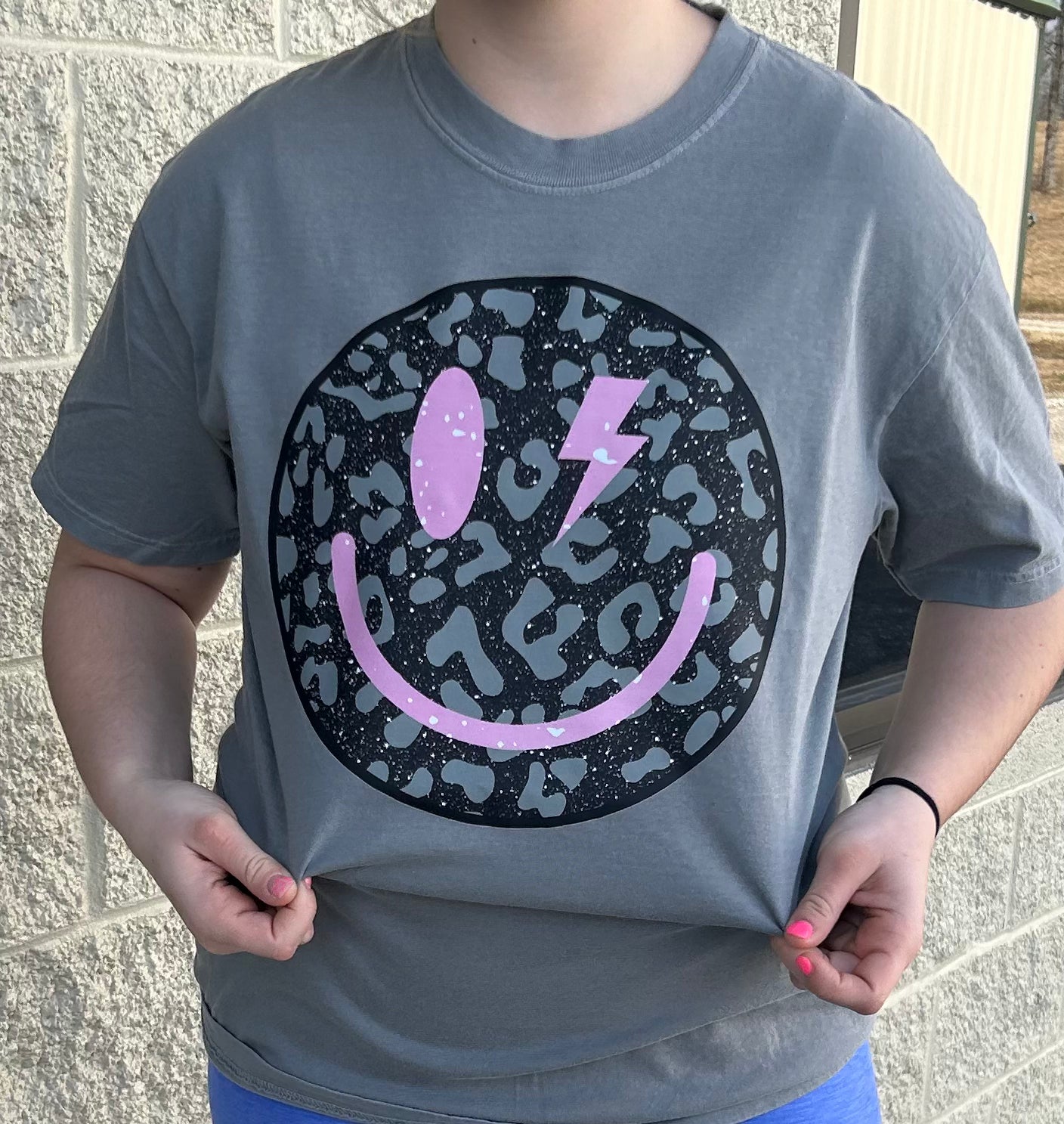 Cheetah Smiley Face Graphic