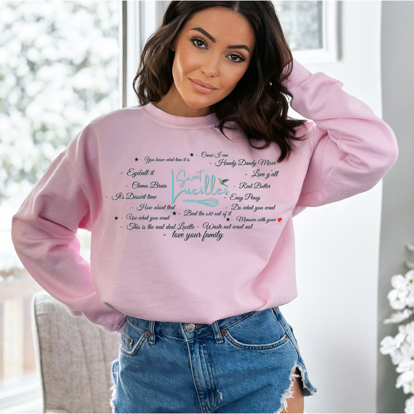 Sweet Lucilles Crewneck - Light Pink