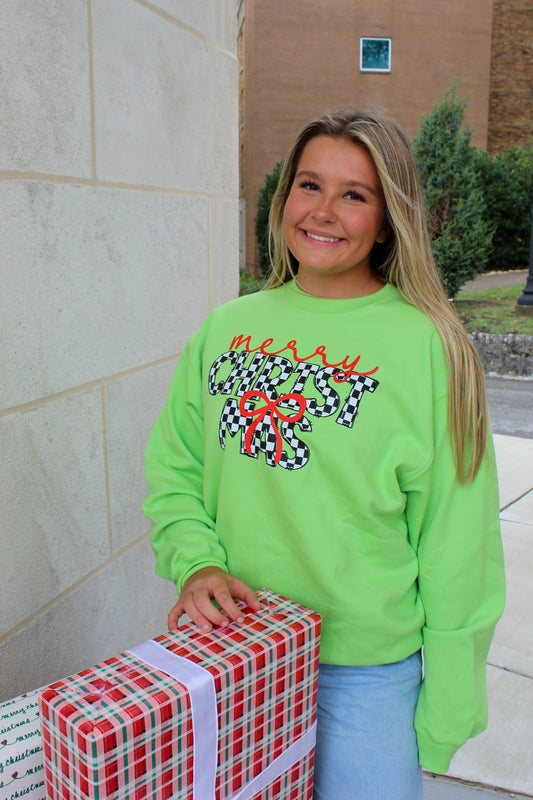 Checkered Merry Christmas Crewneck
