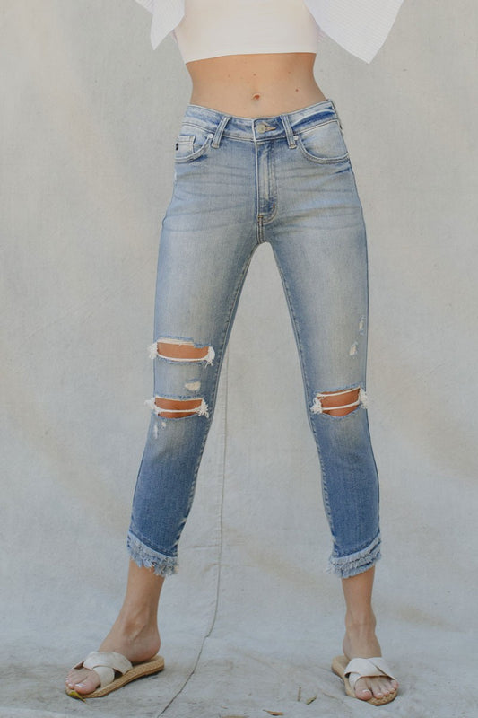 High Rise Ankle Skinny Jeans