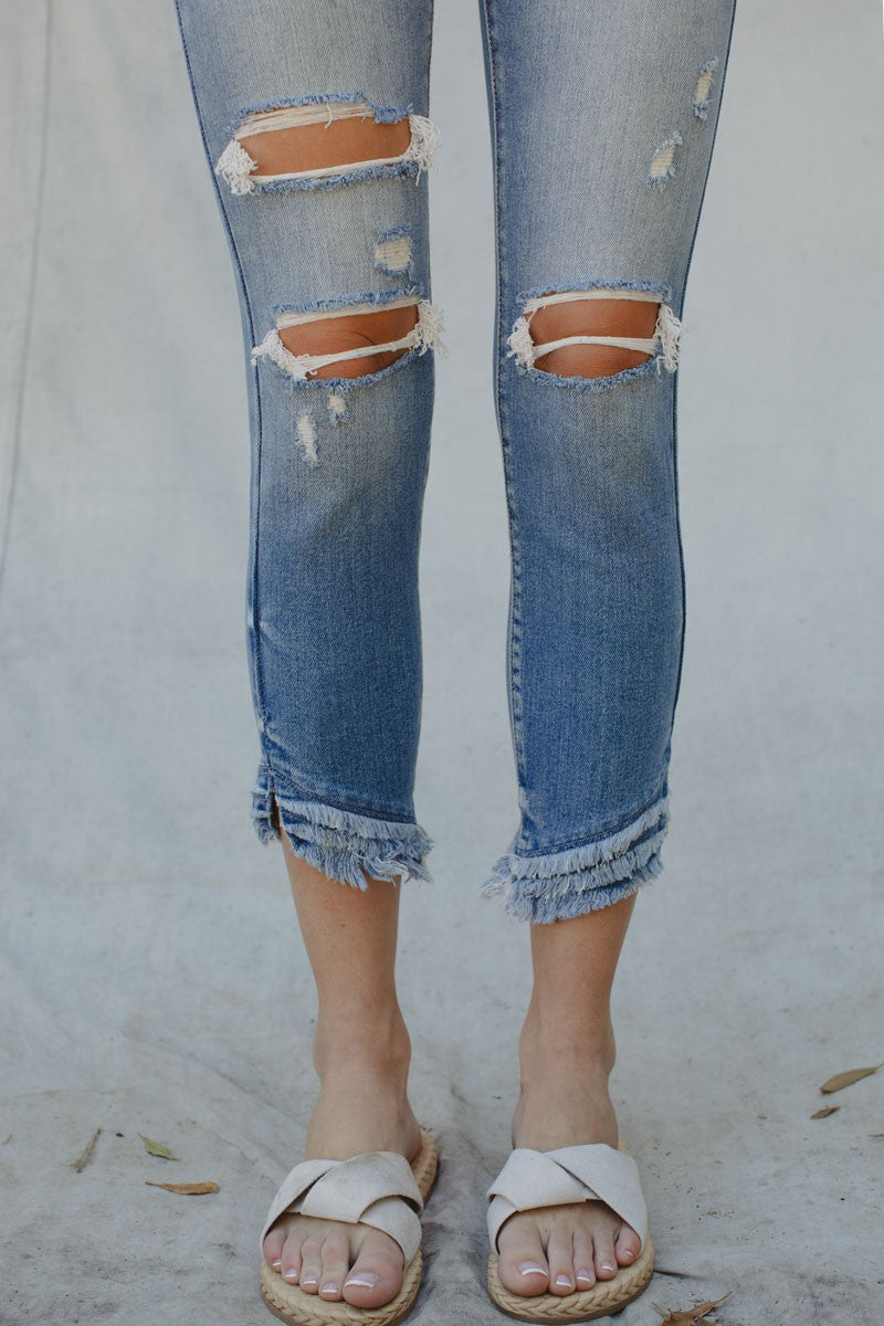 High Rise Ankle Skinny Jeans