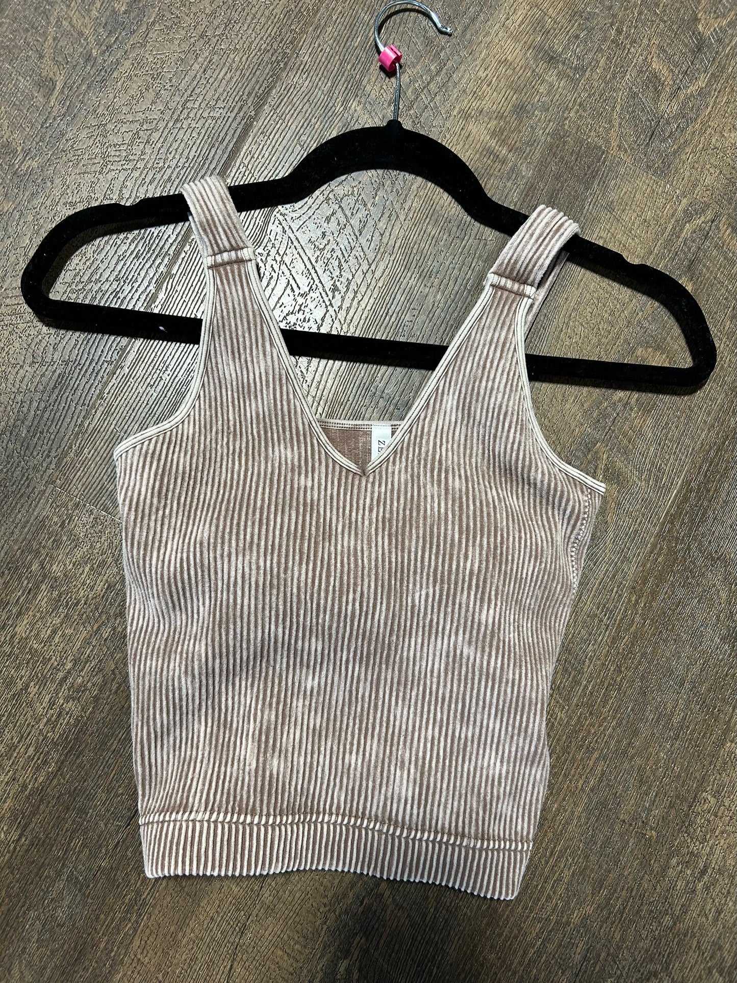 Ribbed v-neck tank