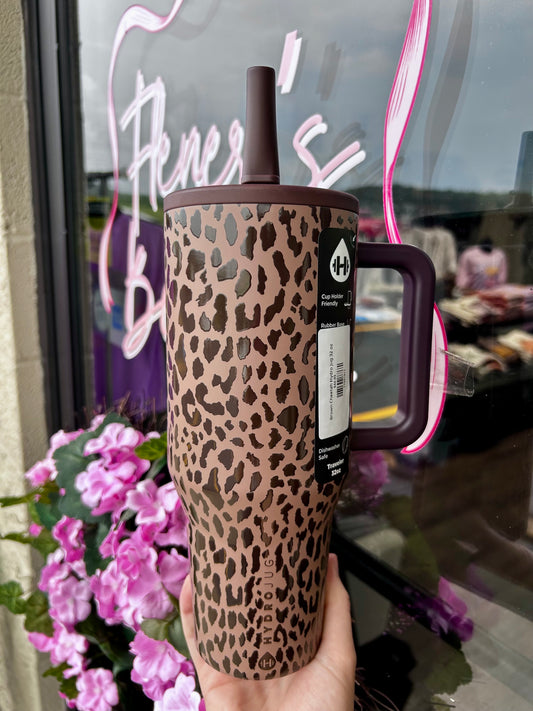 Brown Cheetah Hydro Jug 32 oz