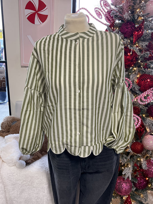 Stripped Scalloped Top