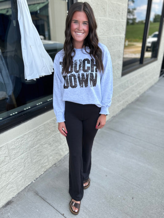 Black flared leggings