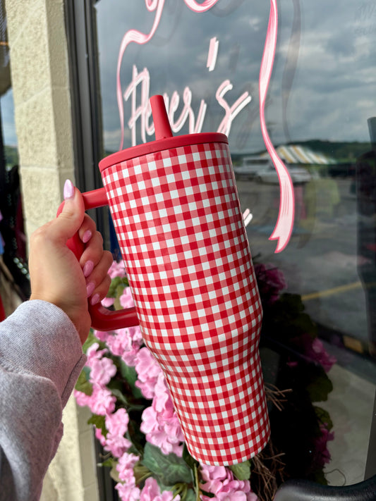 Red Gingham Hydro-Jug