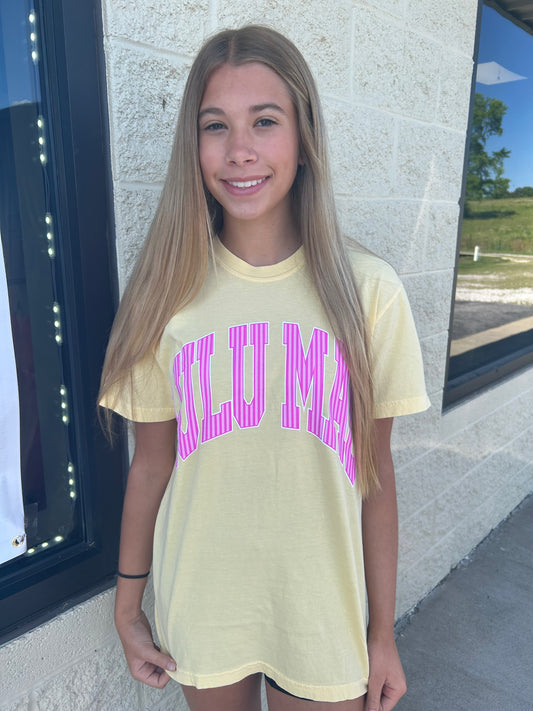 Pink & Yellow Striped LuluMac T-Shirt