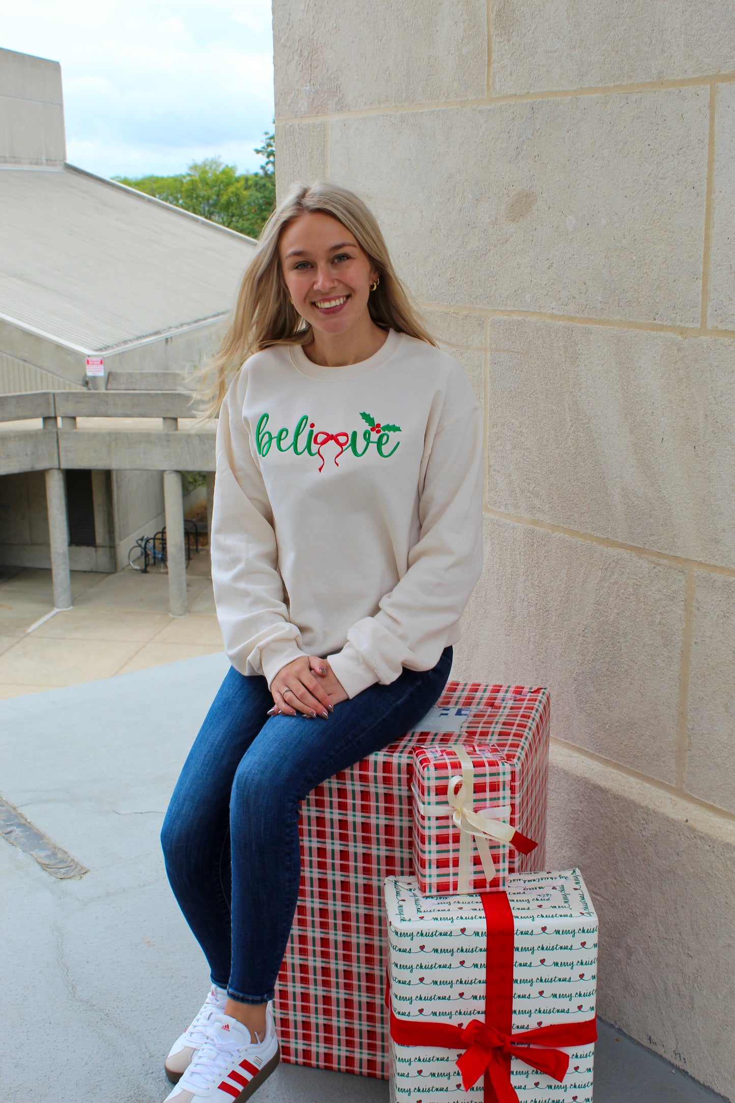 Believe Embroidered Crewneck