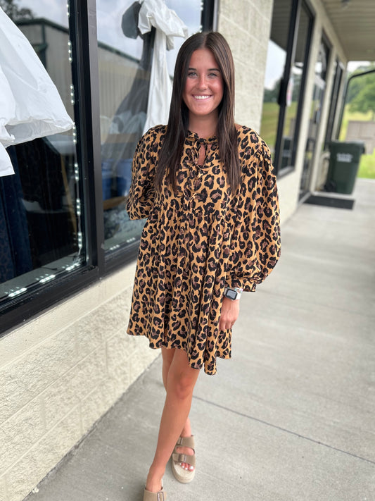 Leopard Bow Dress