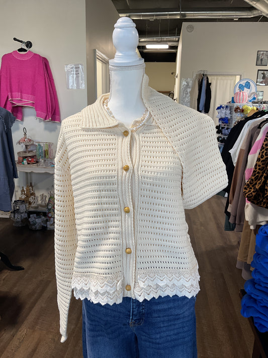 Crochet Ruffle Sweater