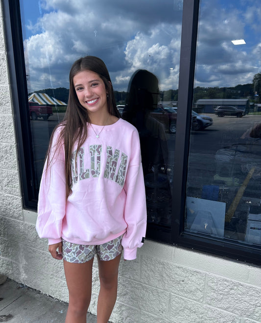 Light Pink Camo Crew- Lulu Mac
