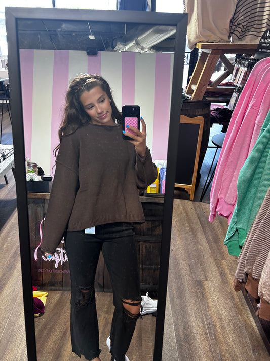 Raw Edged Sweater Top