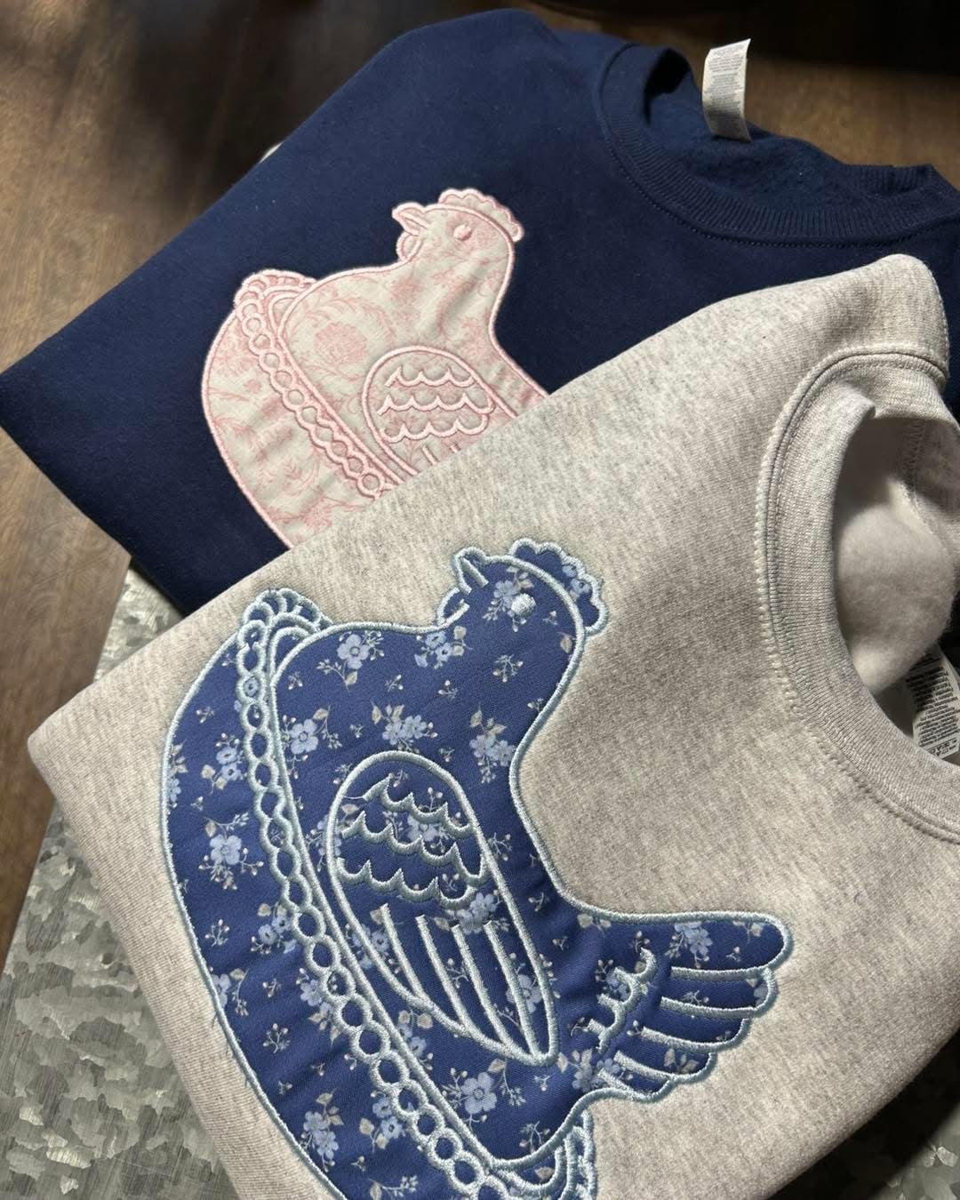 Hen on Nest Embroidery Crewneck
