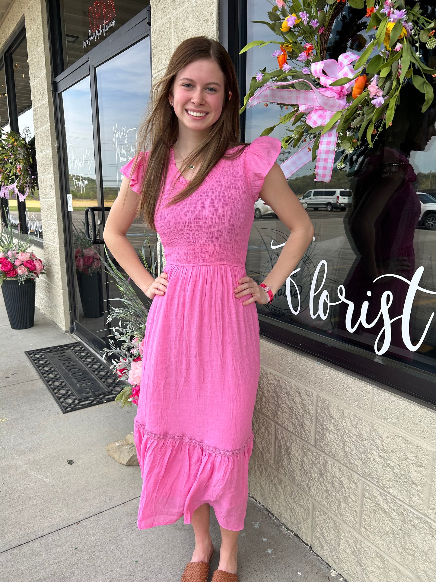 Pretty in Pink Midi Dress